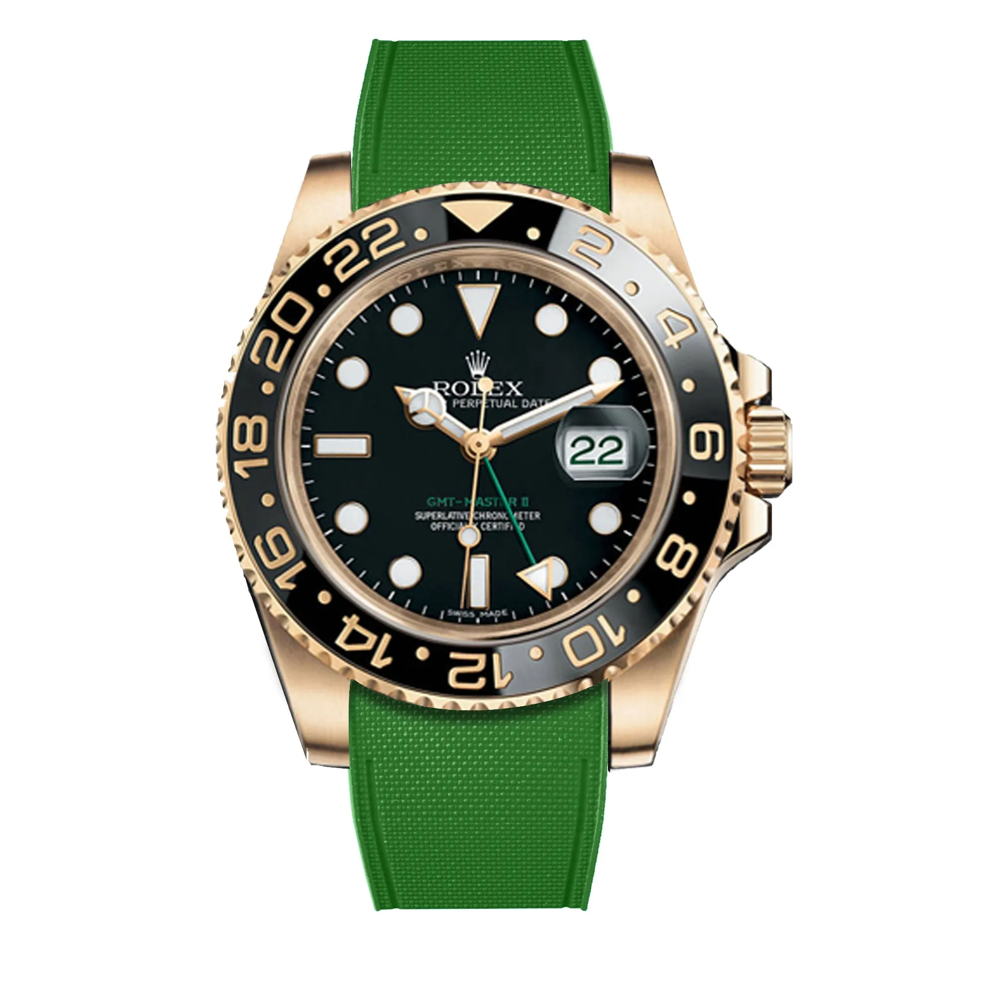 a??Rolex - R Strap Premium a?? Cordura pattern rubber watch band for GMT Master II ceramic & Oyster bracelet