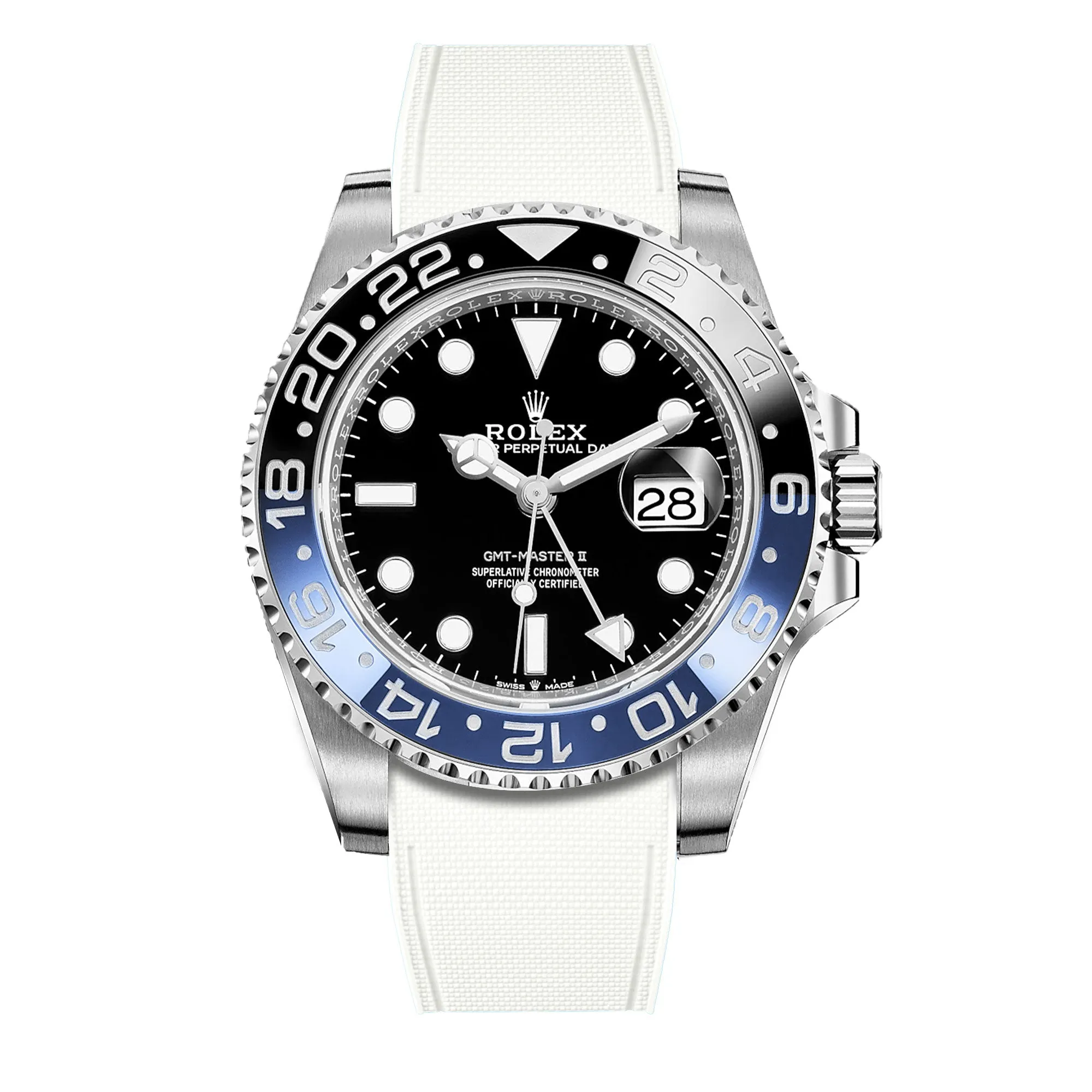 a??Rolex - R Strap Premium a?? Cordura pattern rubber watch band for GMT Master II ceramic & Oyster bracelet