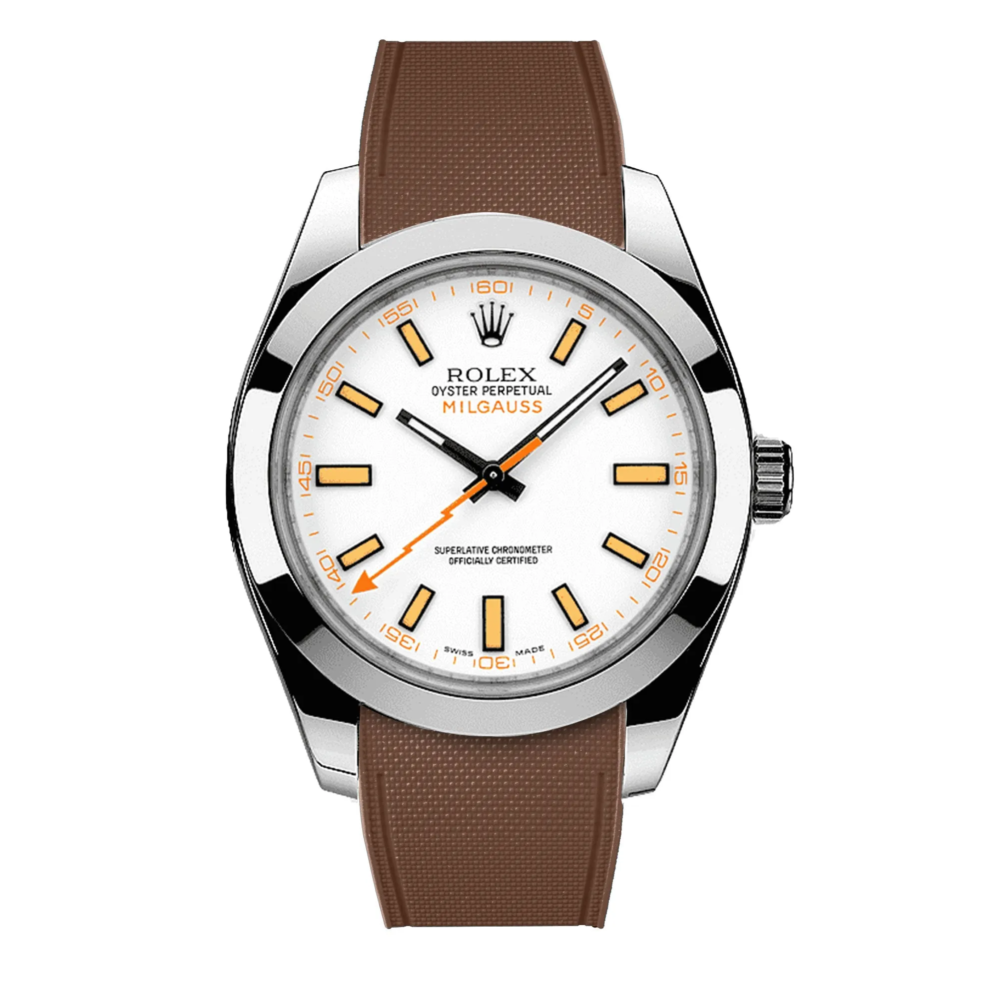 a??Rolex - R Strap Premium a?? Cordura pattern rubber watch band for Milgauss 40mm & Oyster bracelet