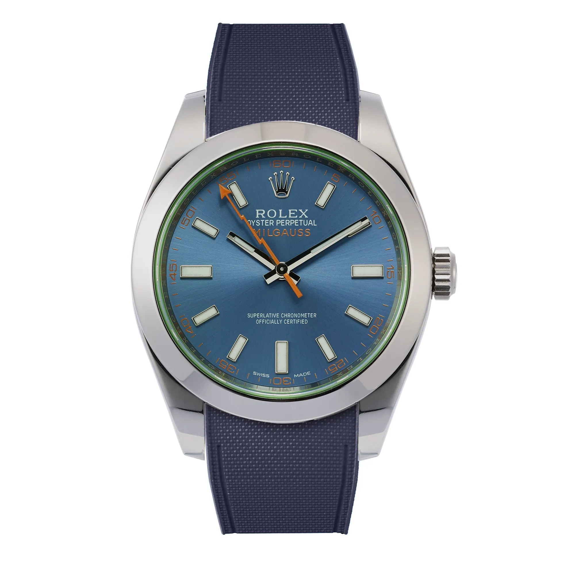 a??Rolex - R Strap Premium a?? Cordura pattern rubber watch band for Milgauss 40mm & Oyster bracelet