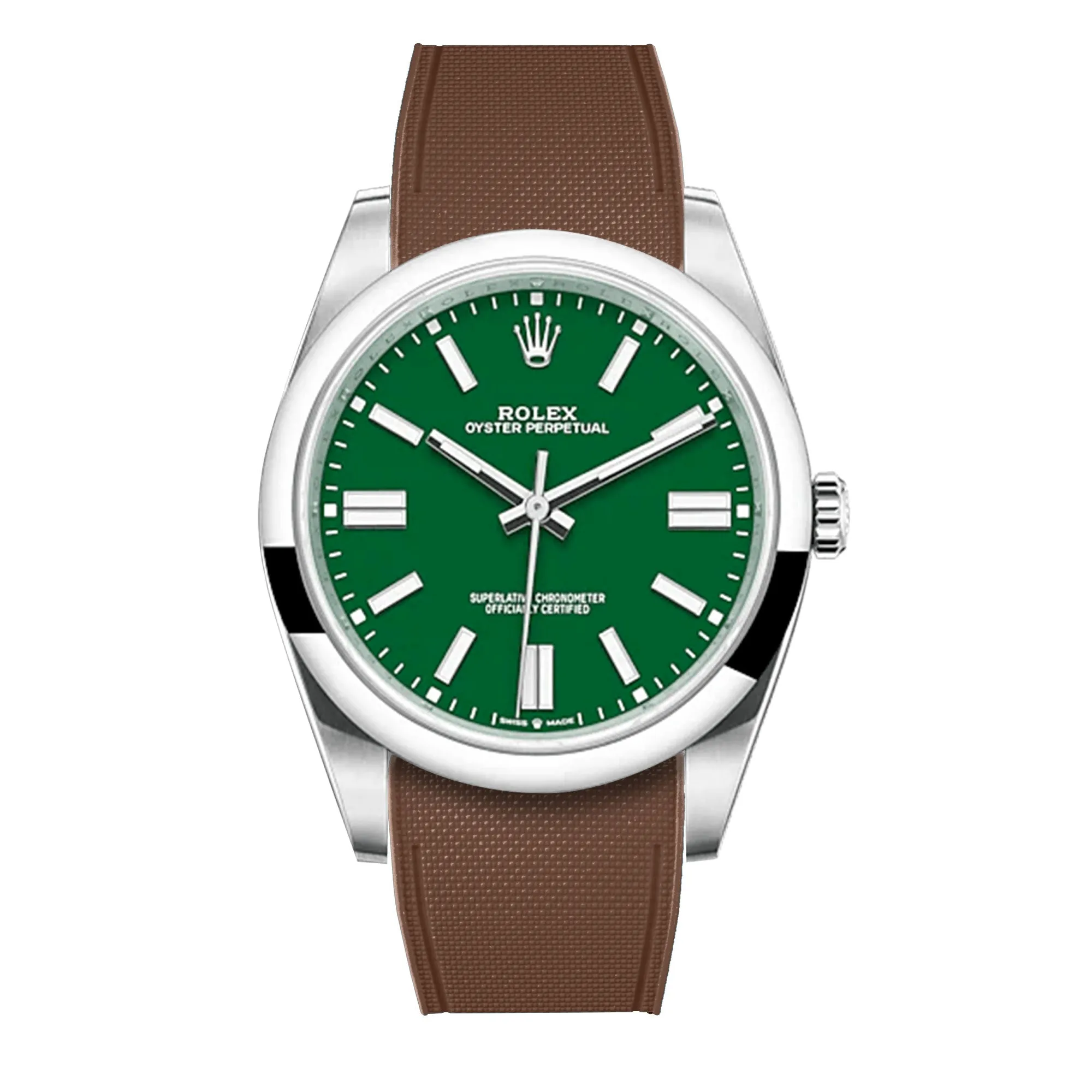 a??Rolex - R Strap Premium a?? Cordura pattern rubber watch band for Oyster Perpetual 41mm