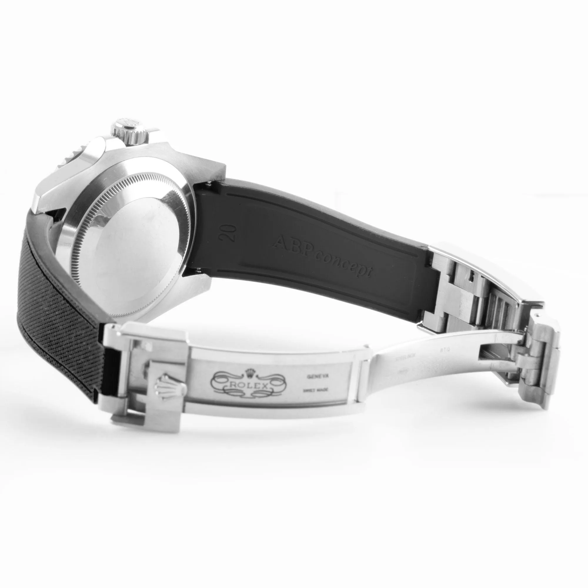 a??Rolex - R Strap Premium a?? Cordura pattern rubber watch band for Sea Dweller 4000, 40mm ceramic 116600 & Glidelock clasp.