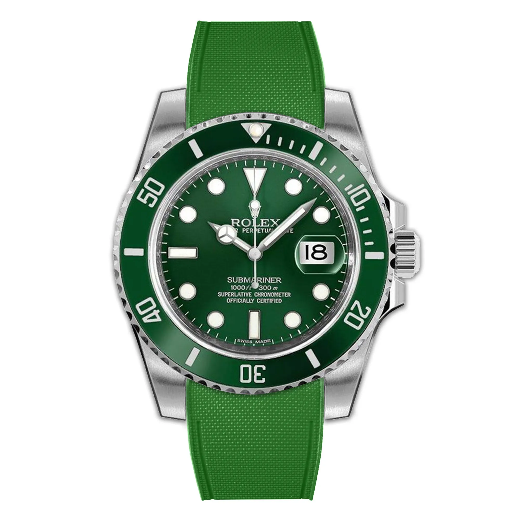 a??Rolex - R Strap Premium a?? Cordura pattern rubber watch band for ???Submariner 40mm ceramic (2010 - 2019) & Glidelock clasp.