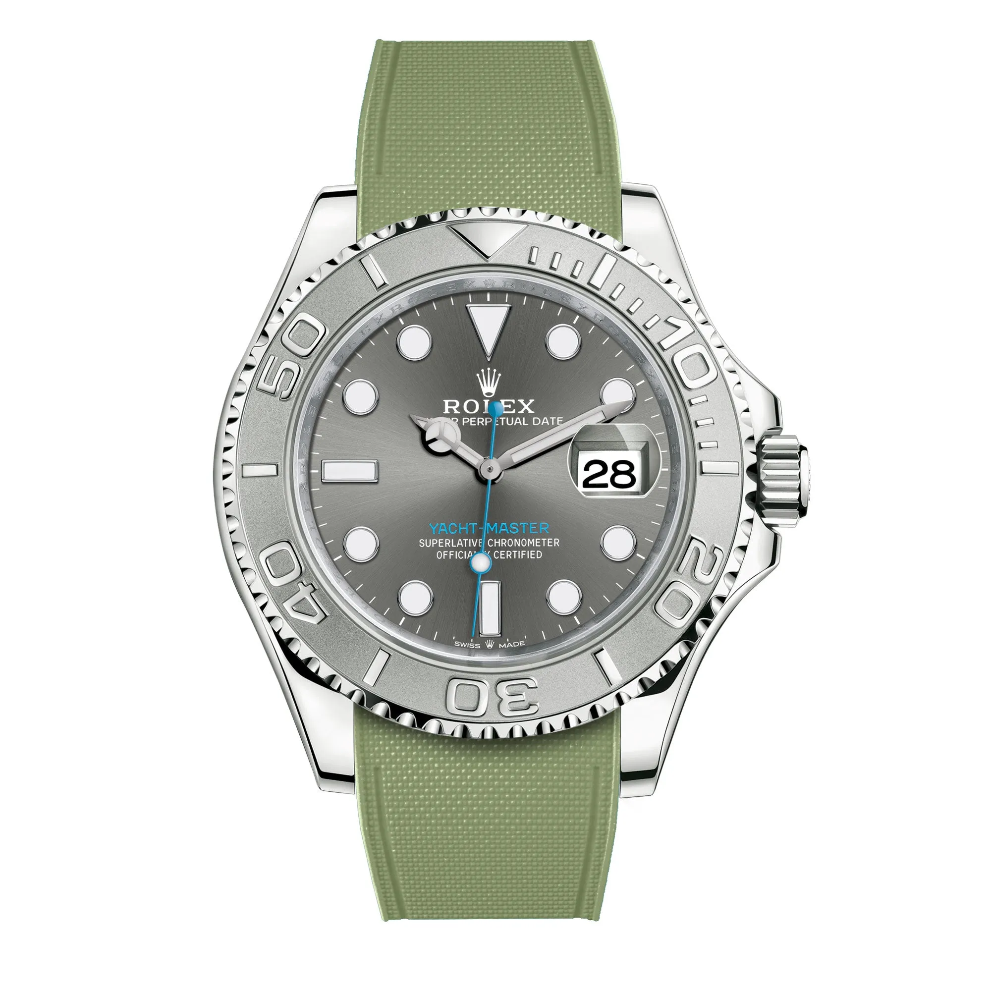a??Rolex - R Strap Premium a?? Cordura pattern rubber watch band for Yachtmaster 40mm & Oyster bracelet