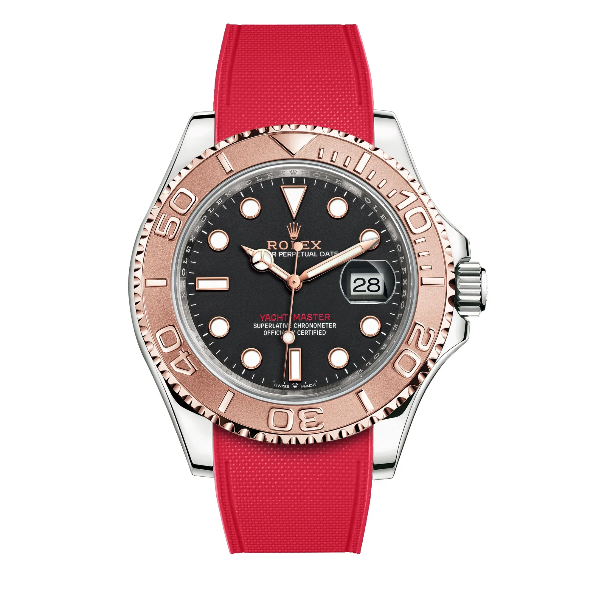a??Rolex - R Strap Premium a?? Cordura pattern rubber watch band for Yachtmaster 40mm & Oyster bracelet