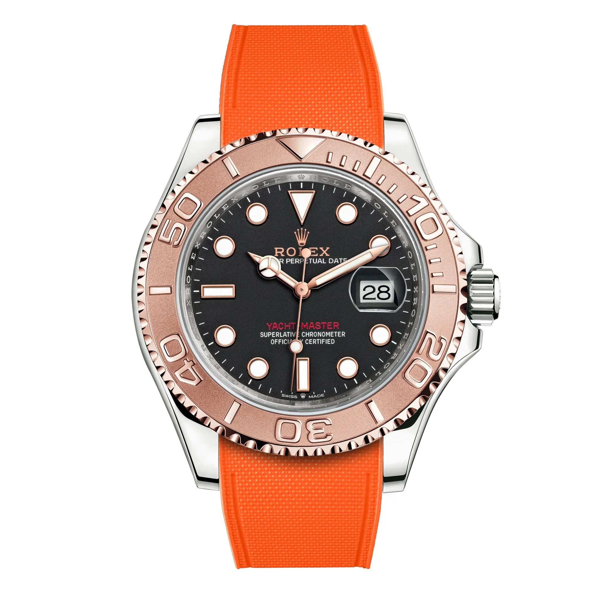 a??Rolex - R Strap Premium a?? Cordura pattern rubber watch band for Yachtmaster 40mm & Oyster bracelet