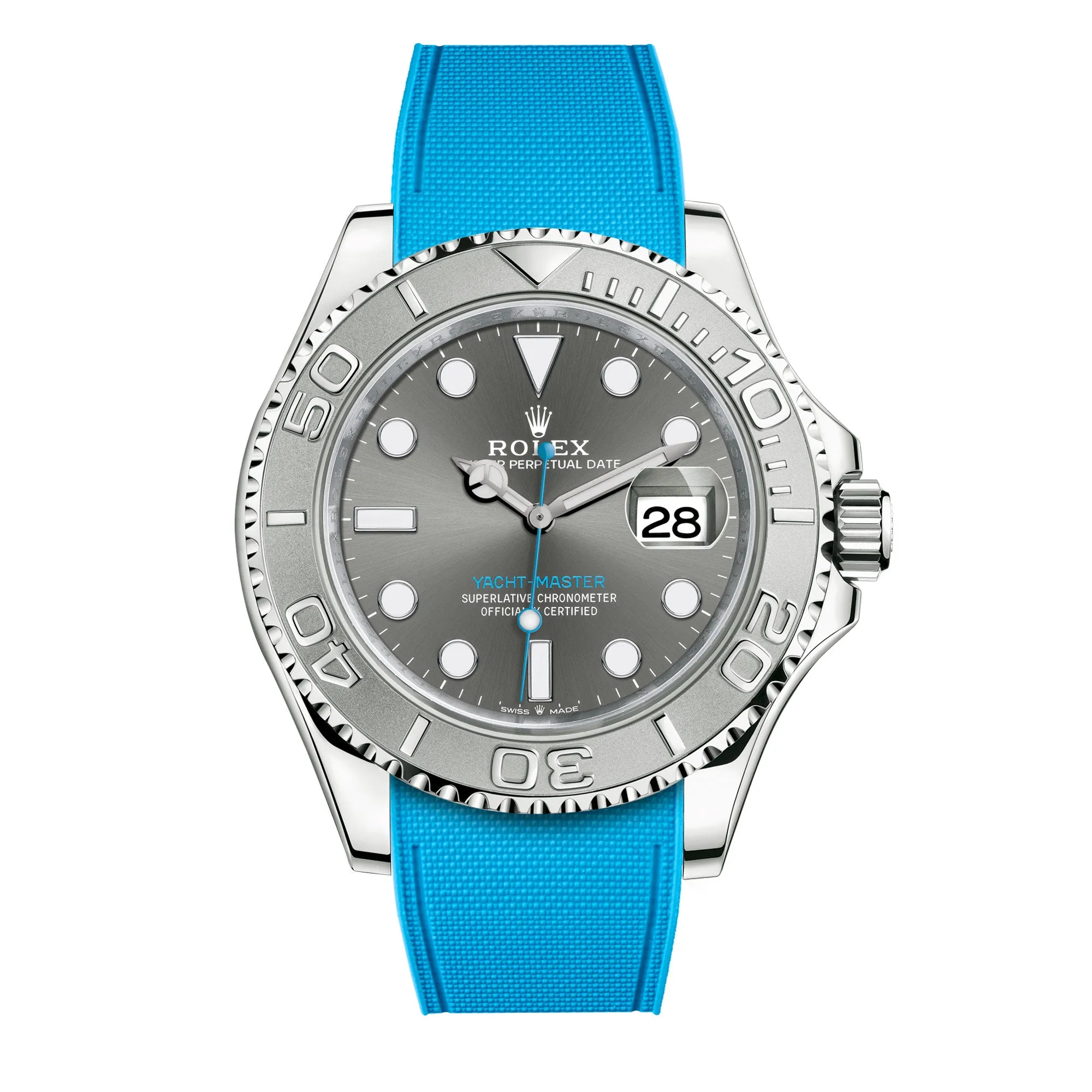 a??Rolex - R Strap Premium a?? Cordura pattern rubber watch band for Yachtmaster 40mm & Oyster bracelet