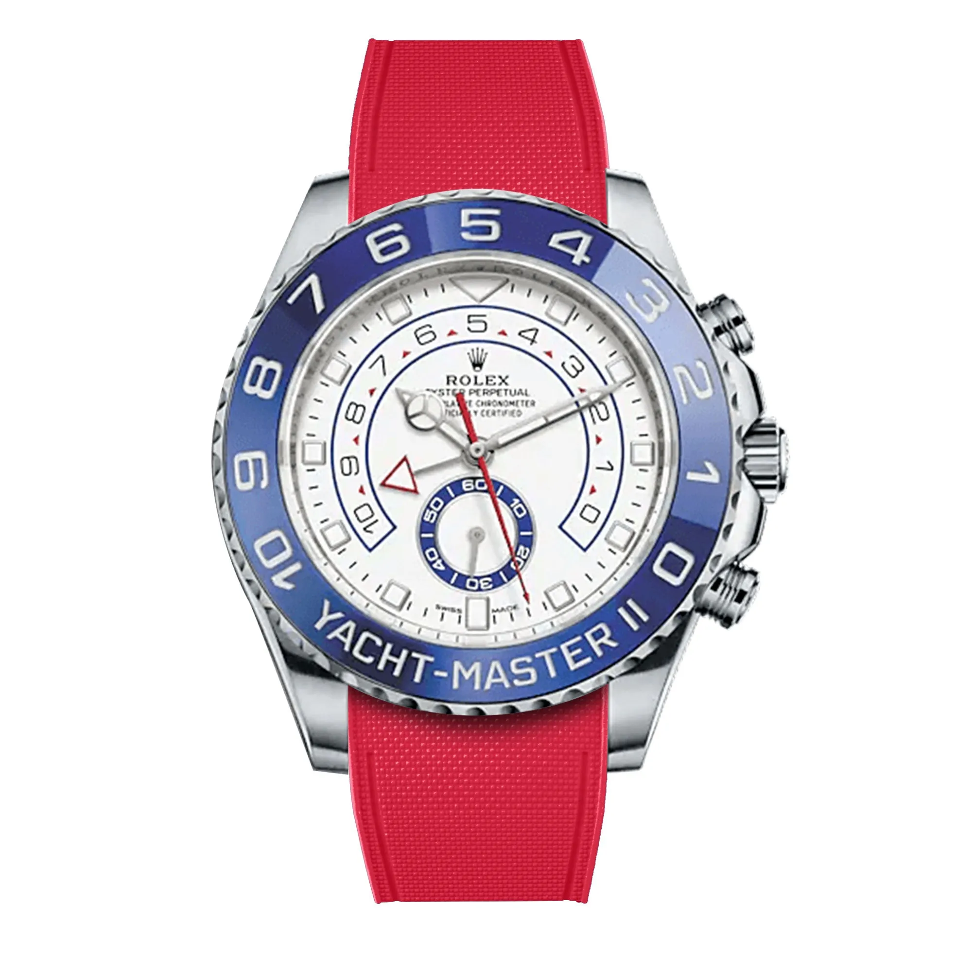 a??Rolex - R Strap Premium a?? Cordura pattern rubber watch band for Yachtmaster II 44mm & Oyster bracelet