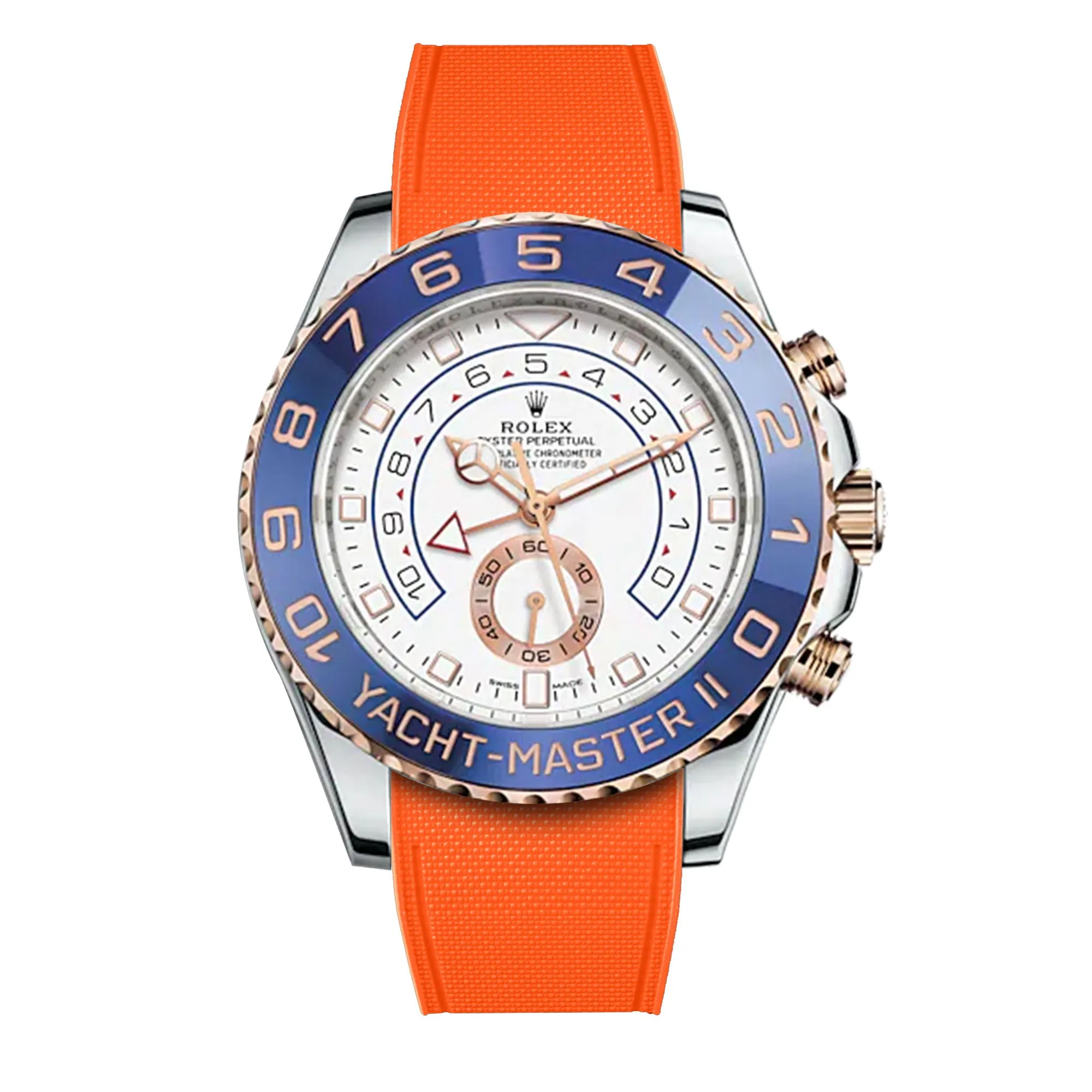 a??Rolex - R Strap Premium a?? Cordura pattern rubber watch band for Yachtmaster II 44mm & Oyster bracelet