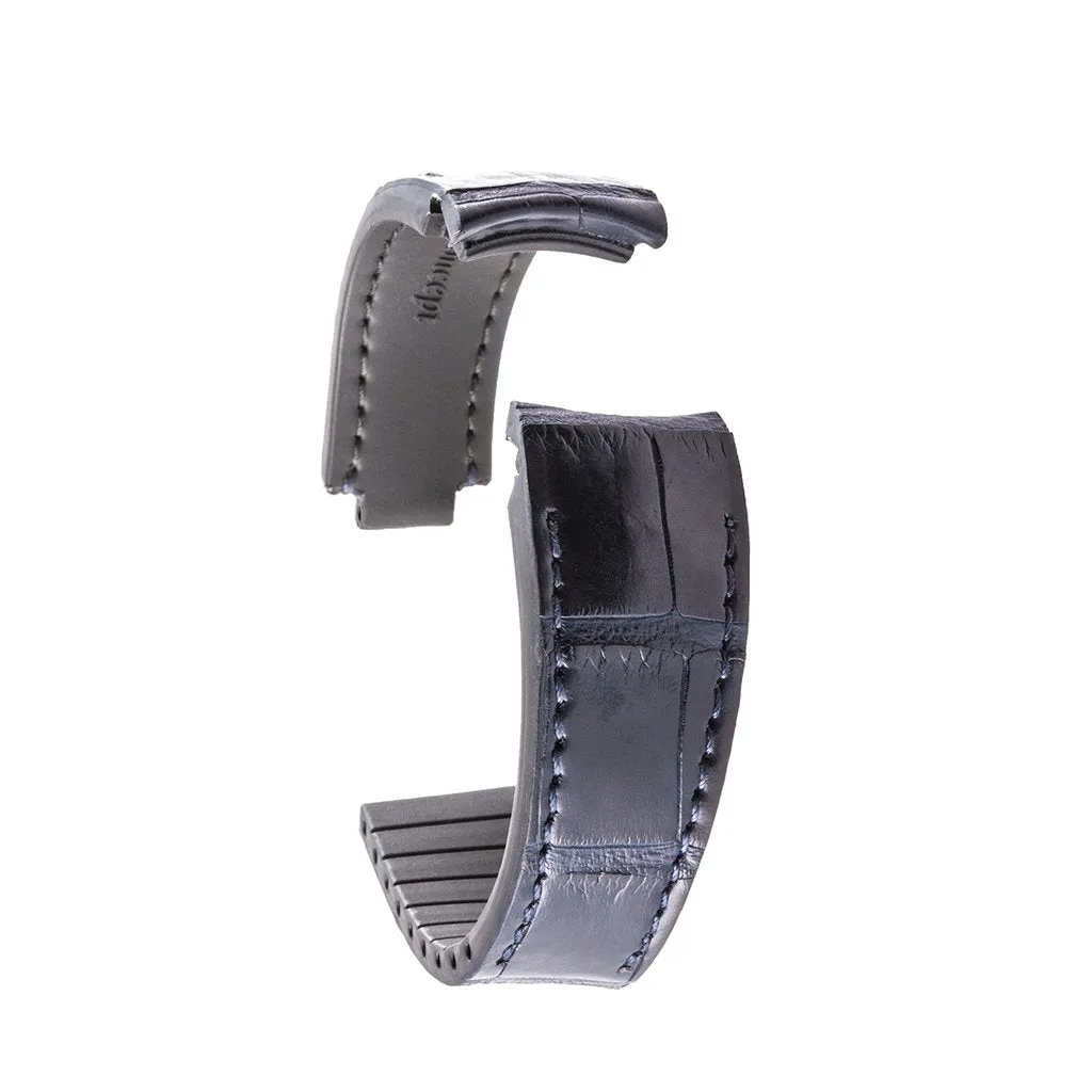 a??Rolex - R Strap premium leather watchstrap - Alligator / crocodile (black, grey, brown, blue, honey, red...)