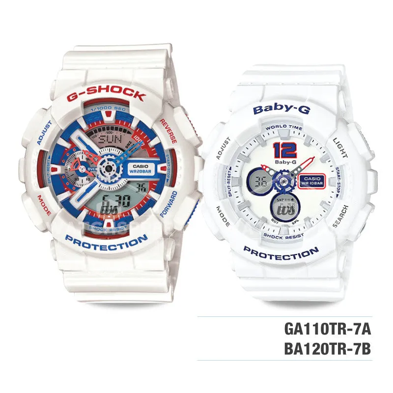Baby-G & G-Shock Couple Watches BA120TR-7B-GA110TR-7A 