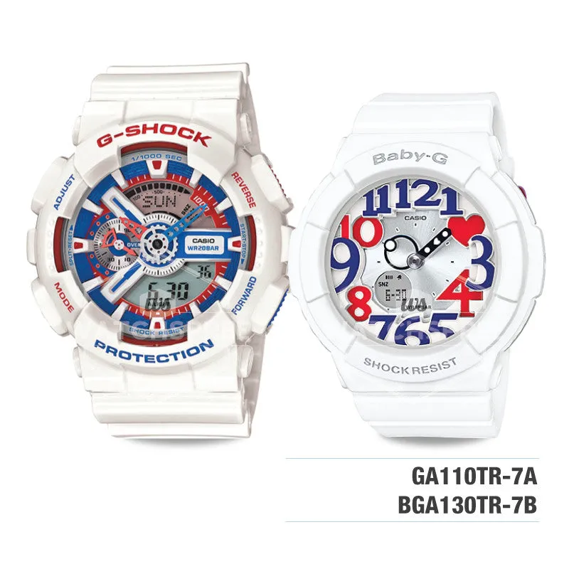 Baby-G & G-Shock Couple Watches BGA130TR-7B-GA110TR-7A 