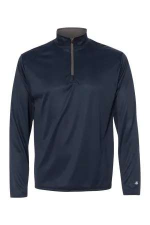 Badger Sweatshirt Homme B-Core Anti-Humidité 1/4 Zip - Bleu Marine/Gris Graphite Vêtements Badger
