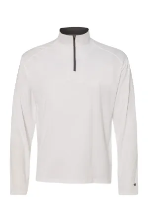 Badger Sweatshirt Homme B-Core Respirant à Zip 1/4 - Blanc/Gris Graphite Vêtements Badger
