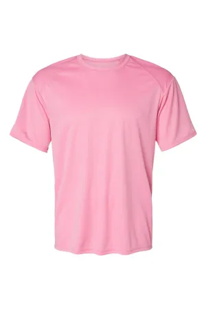 T-shirt à manches courtes et col rond Badger Mens B-Core absorbant l'humidité - Vêtement rose Badger