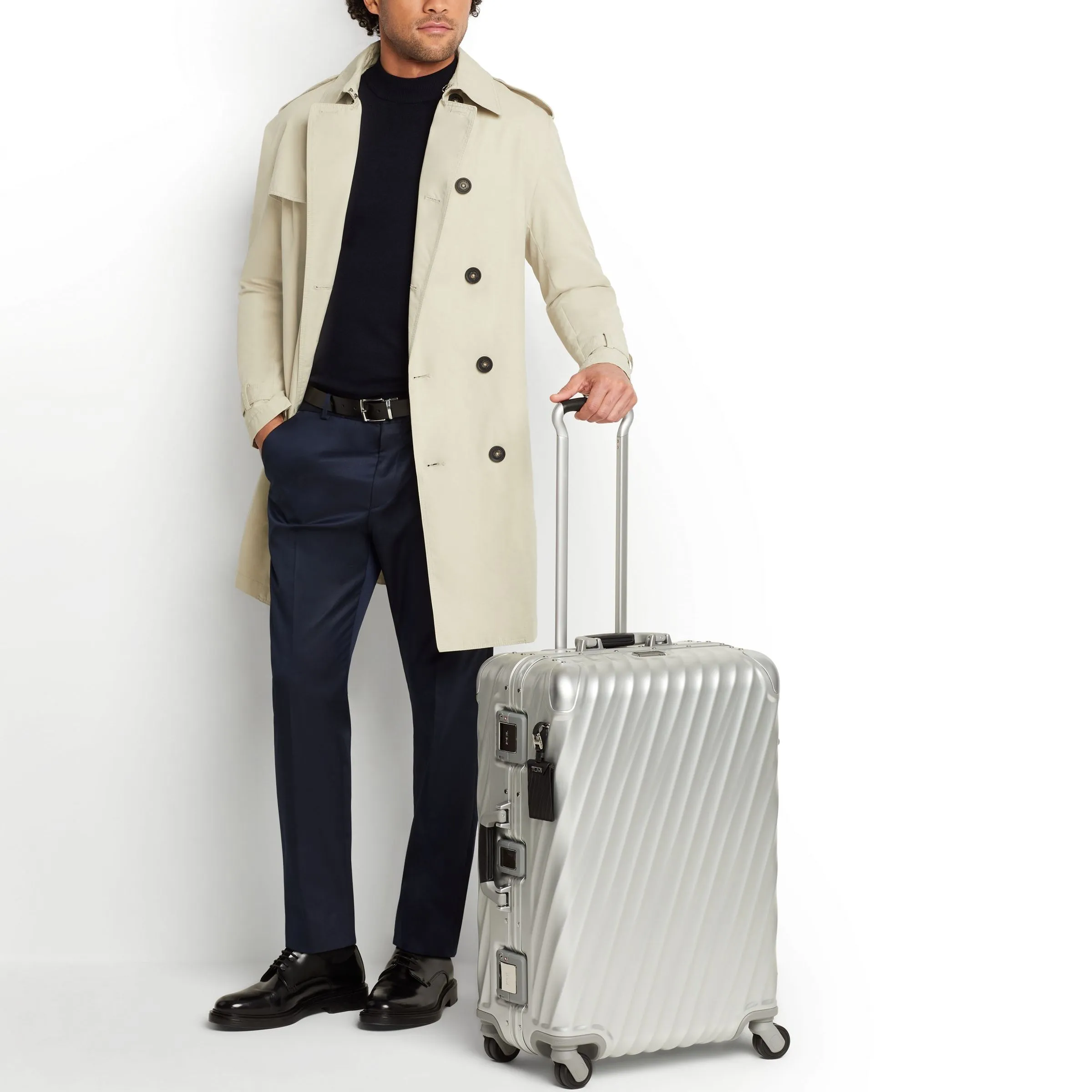 Sac Tumi 19 Degree Aluminum Valise de voyage courte // Argenté