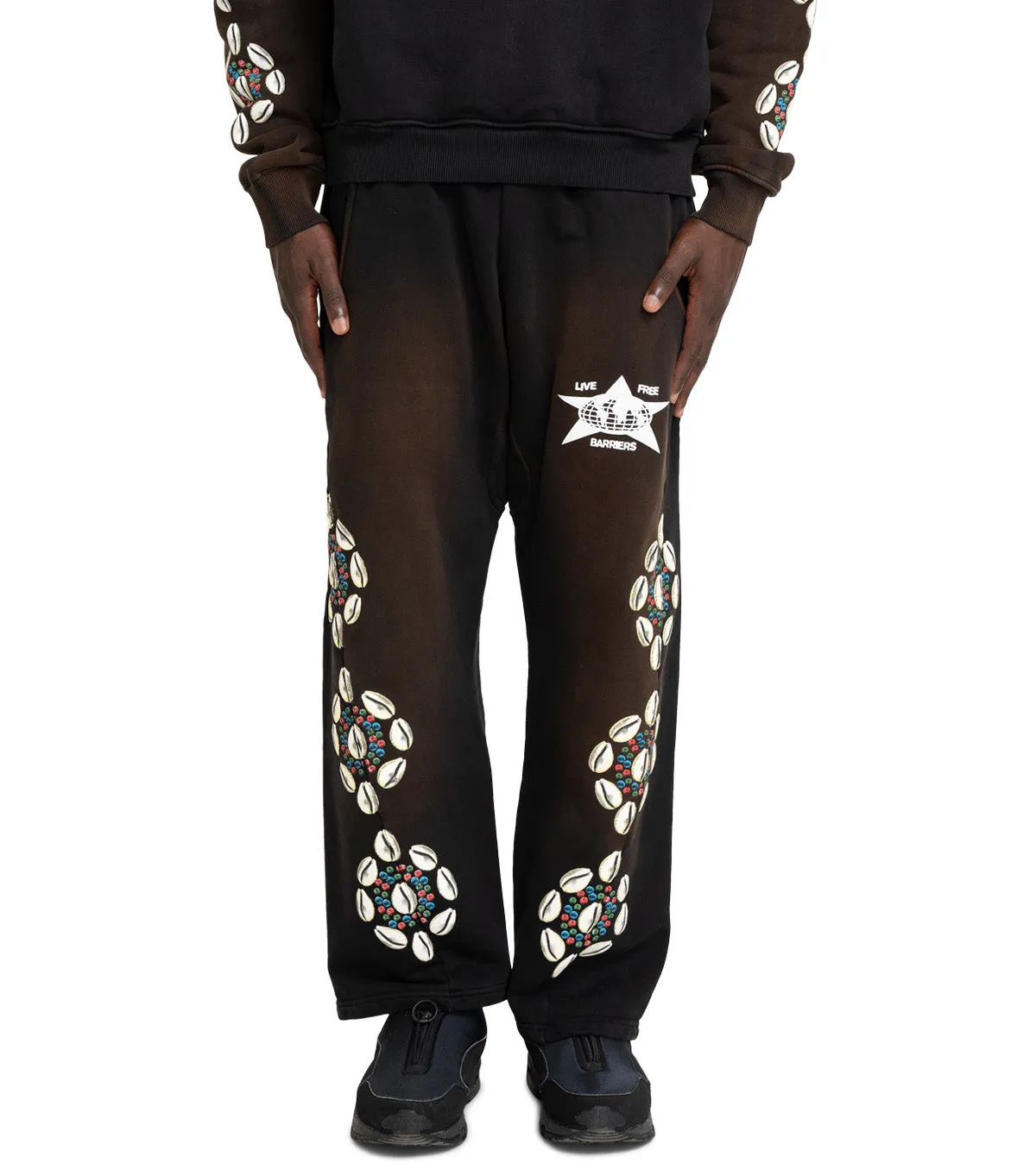 Barriers Barrera Cowrie Shell Sweatpants Black