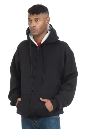 Sweat à capuche homme Bayside doublé thermique avec fermeture éclair complète et poches - Noir