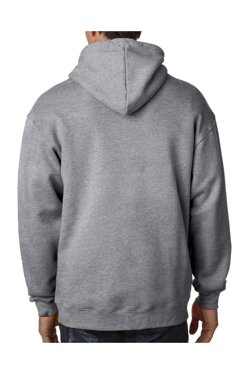 Sweat à capuche Bayside pour hommes avec fermeture éclair et poches - Gris cendre foncé fabriqué aux USA