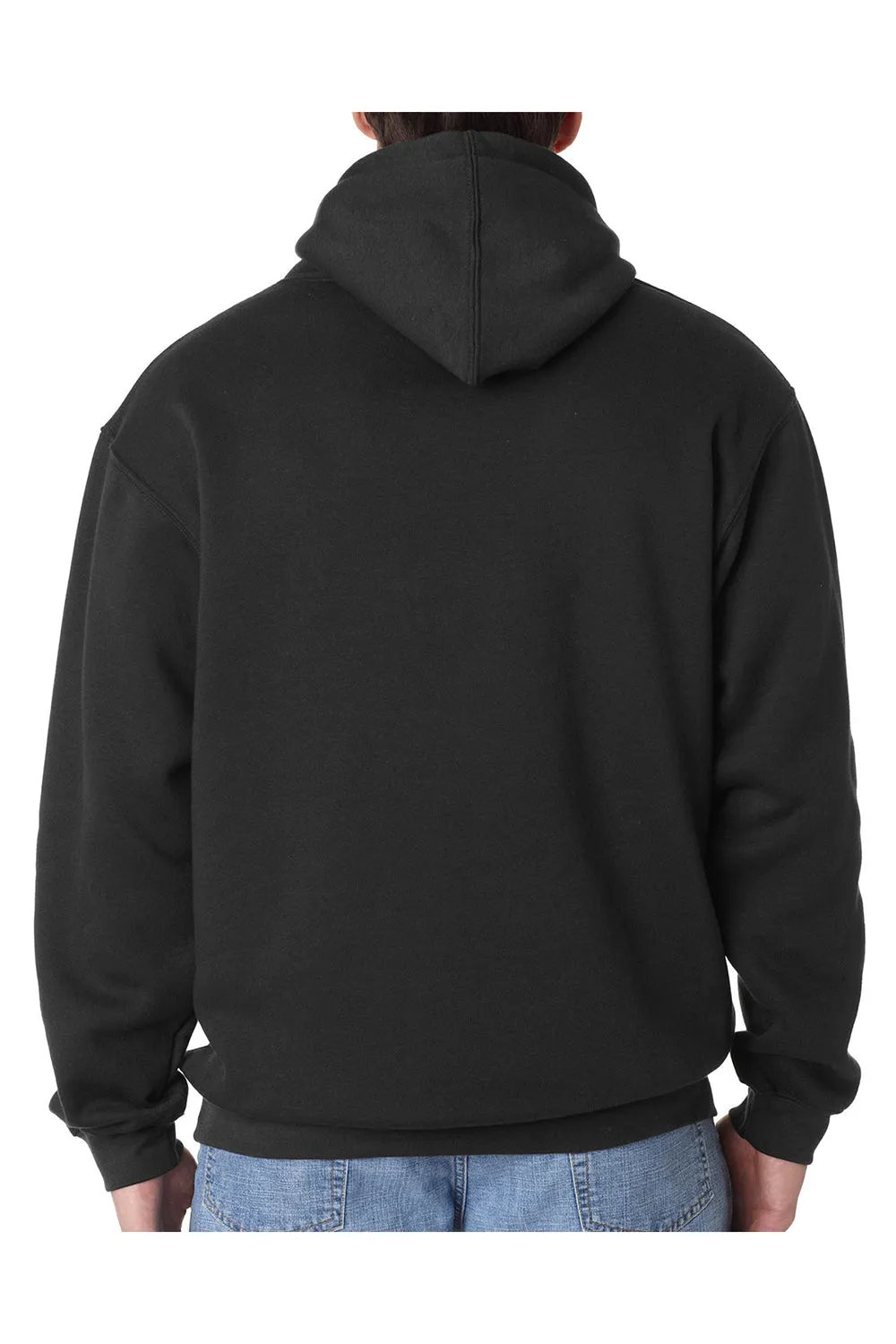 Sweat à capuche pour hommes Bayside fabriqué aux USA avec poche kangourou - Noir