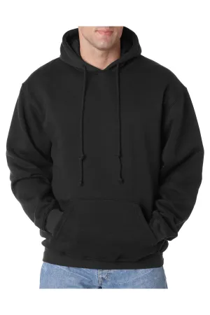 Sweat à capuche pour hommes Bayside fabriqué aux USA avec poche kangourou - Noir