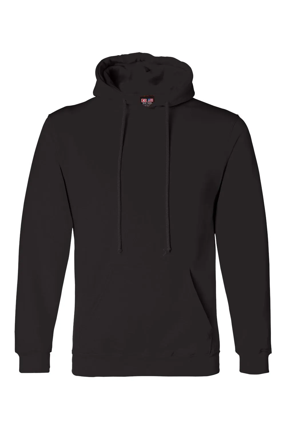 Sweat à capuche pour hommes Bayside fabriqué aux USA avec poche kangourou - Noir