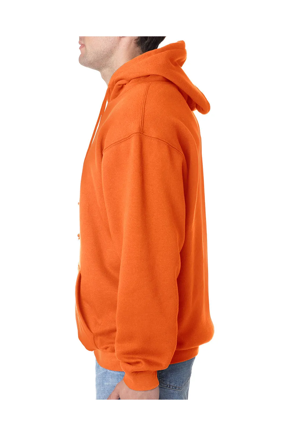 Sweat à capuche pour hommes Bayside fabriqué aux USA avec poche kangourou - Orange vif