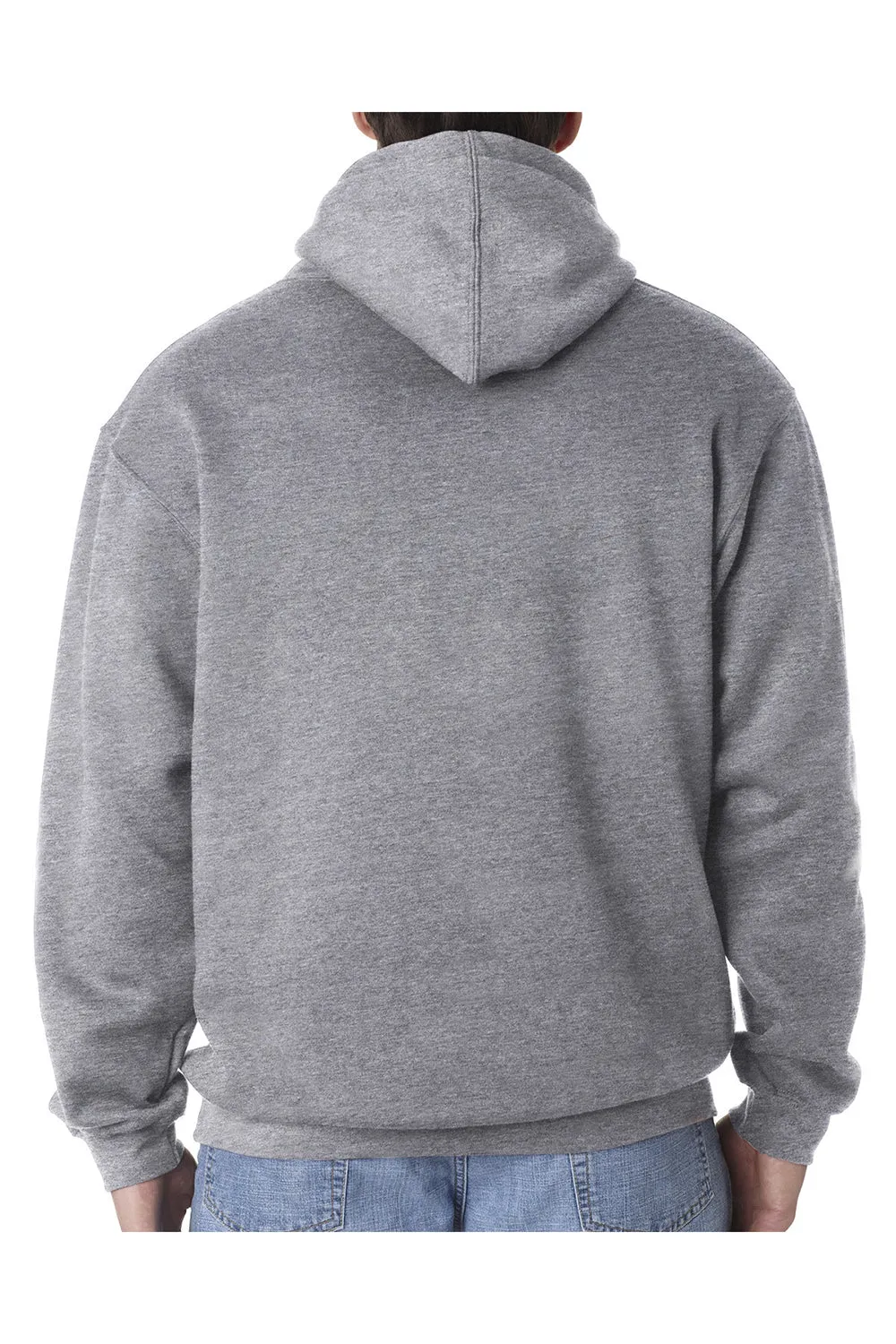 Sweat à capuche pour hommes Bayside fabriqué aux USA avec poche kangourou - Gris cendre foncé
