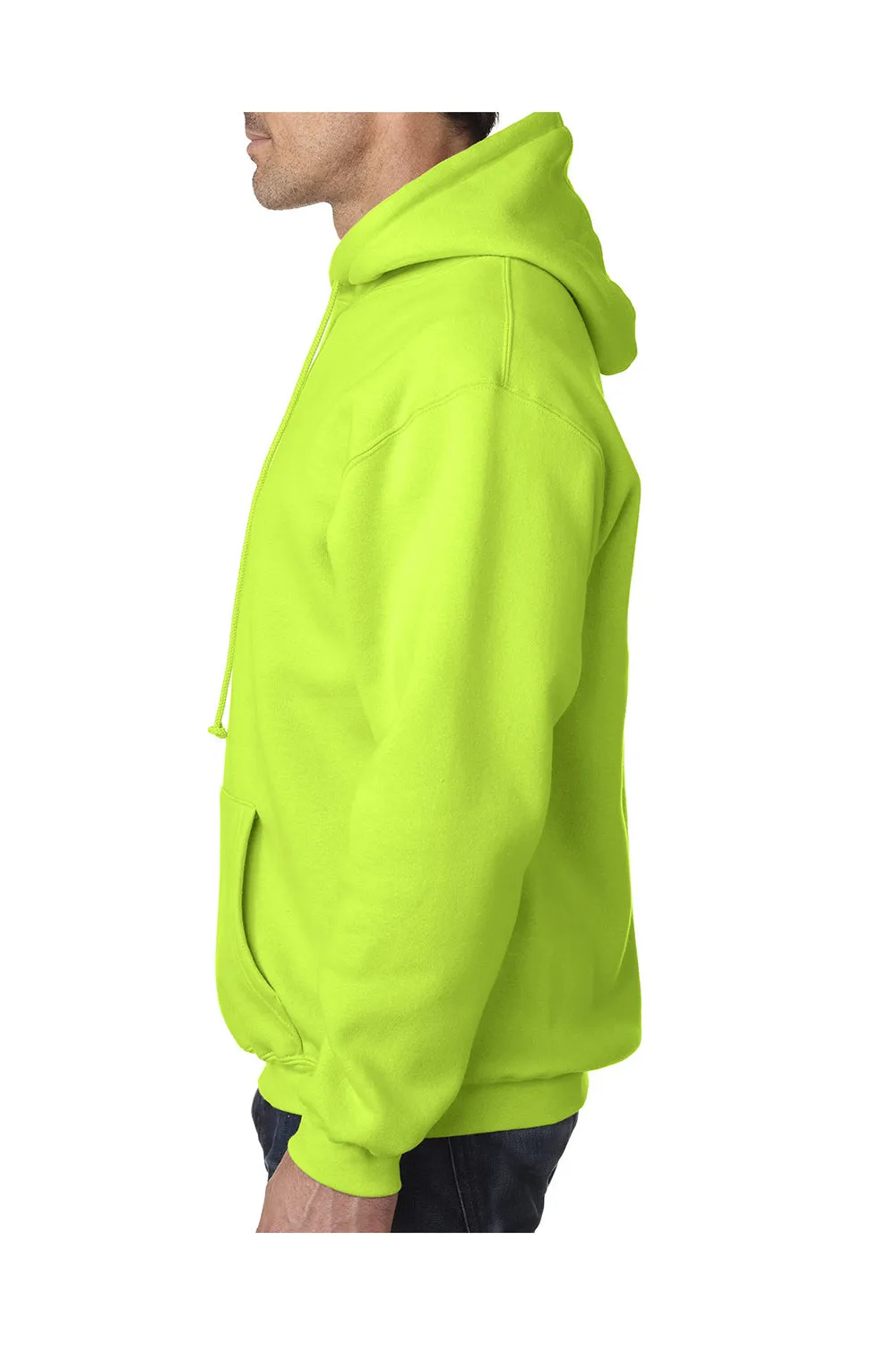 Pull à capuche pour hommes Bayside fabriqué aux USA avec poche kangourou - Vert lime