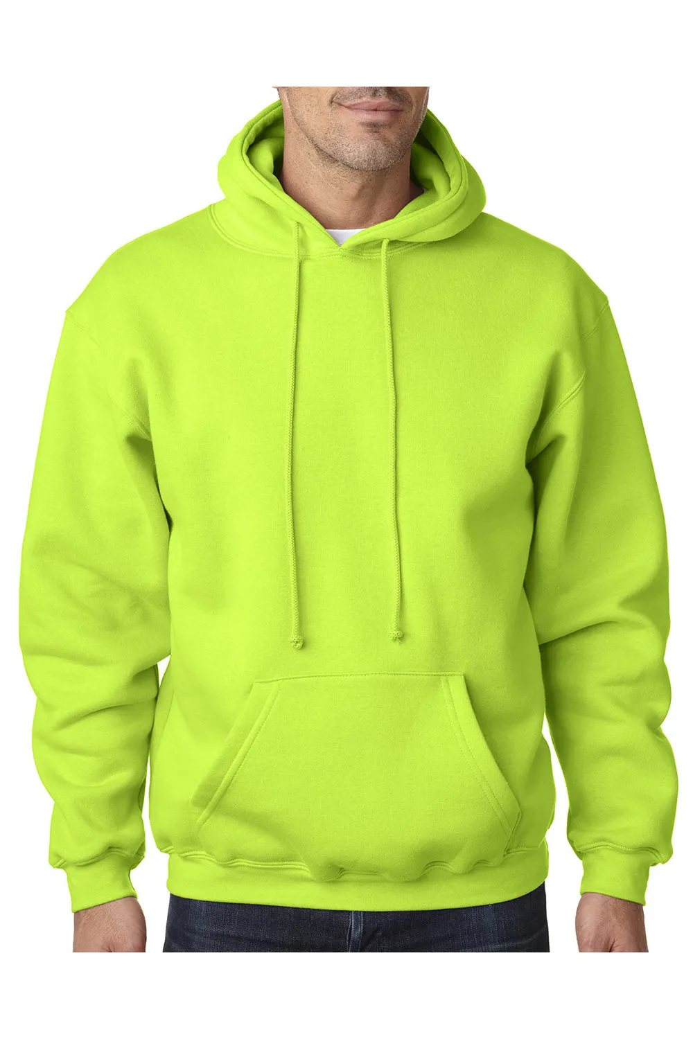 Pull à capuche pour hommes Bayside fabriqué aux USA avec poche kangourou - Vert lime