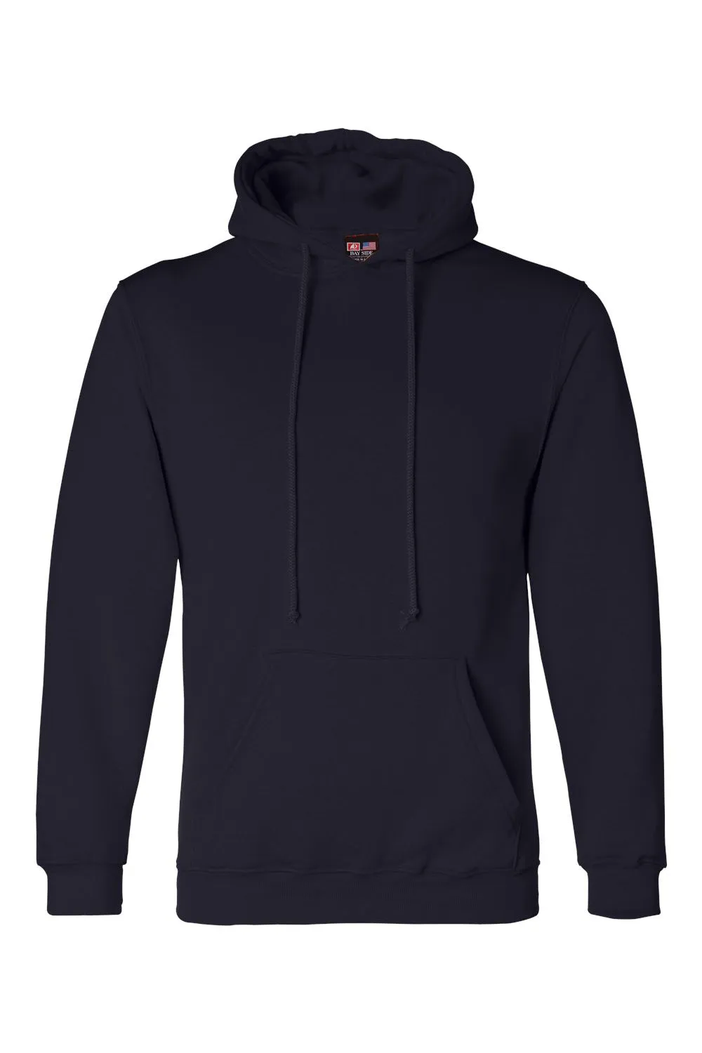 Pull à capuche pour hommes Bayside fabriqué aux États-Unis avec poche kangourou - Bleu marine