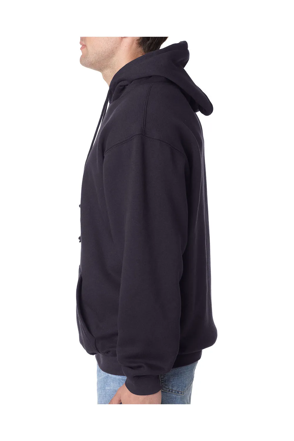 Pull à capuche pour hommes Bayside fabriqué aux États-Unis avec poche kangourou - Bleu marine