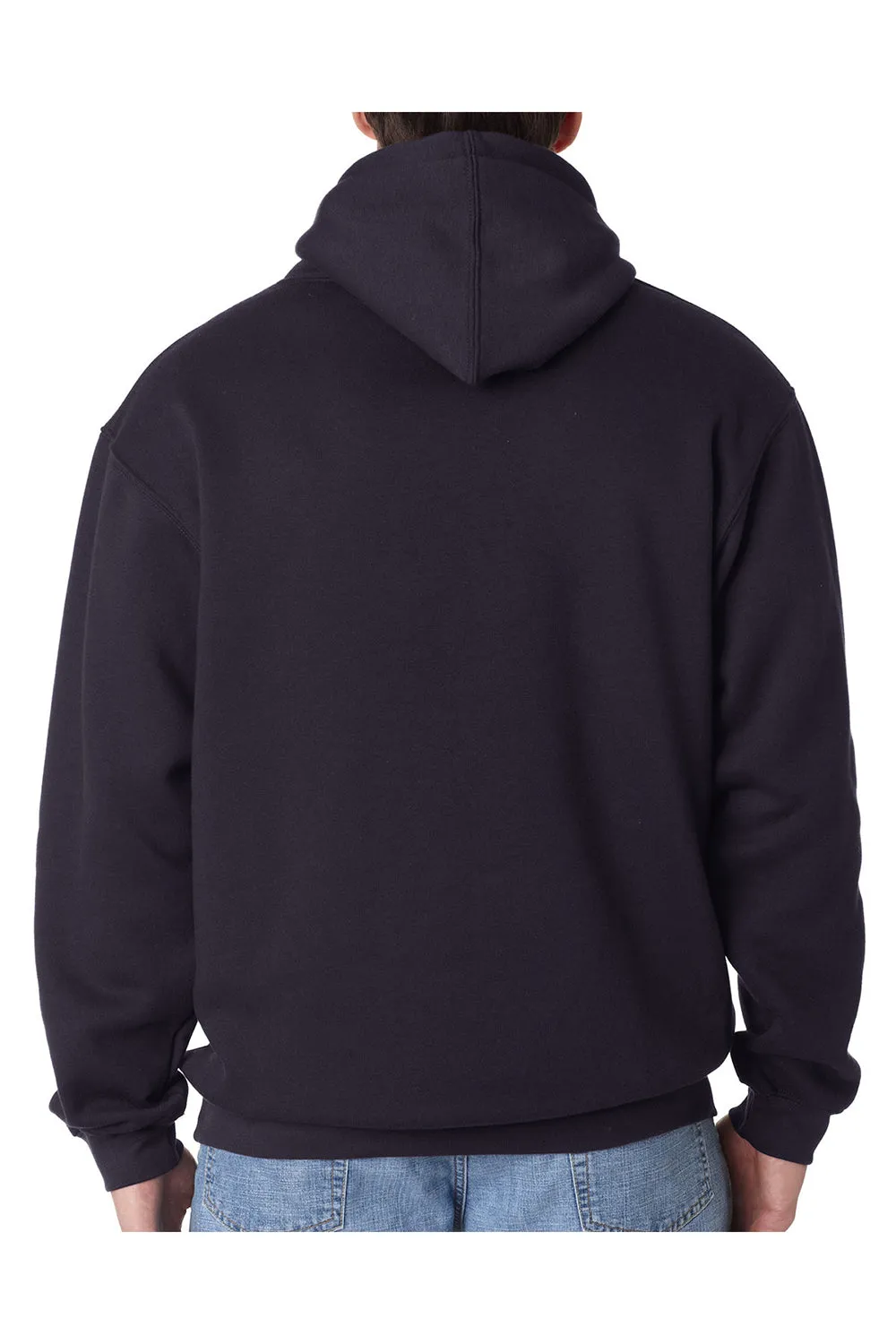 Pull à capuche pour hommes Bayside fabriqué aux États-Unis avec poche kangourou - Bleu marine