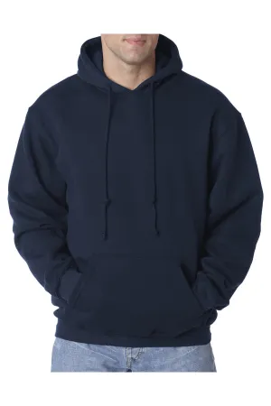 Pull à capuche pour hommes Bayside fabriqué aux États-Unis avec poche kangourou - Bleu marine