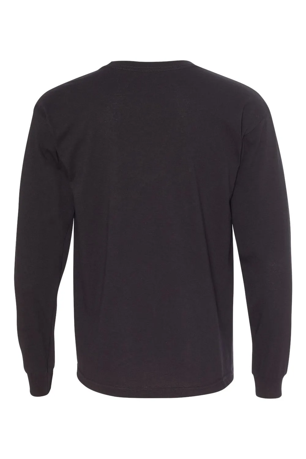 T-shirt col rond à manches longues pour hommes Bayside fabriqué aux États-Unis - Noir
