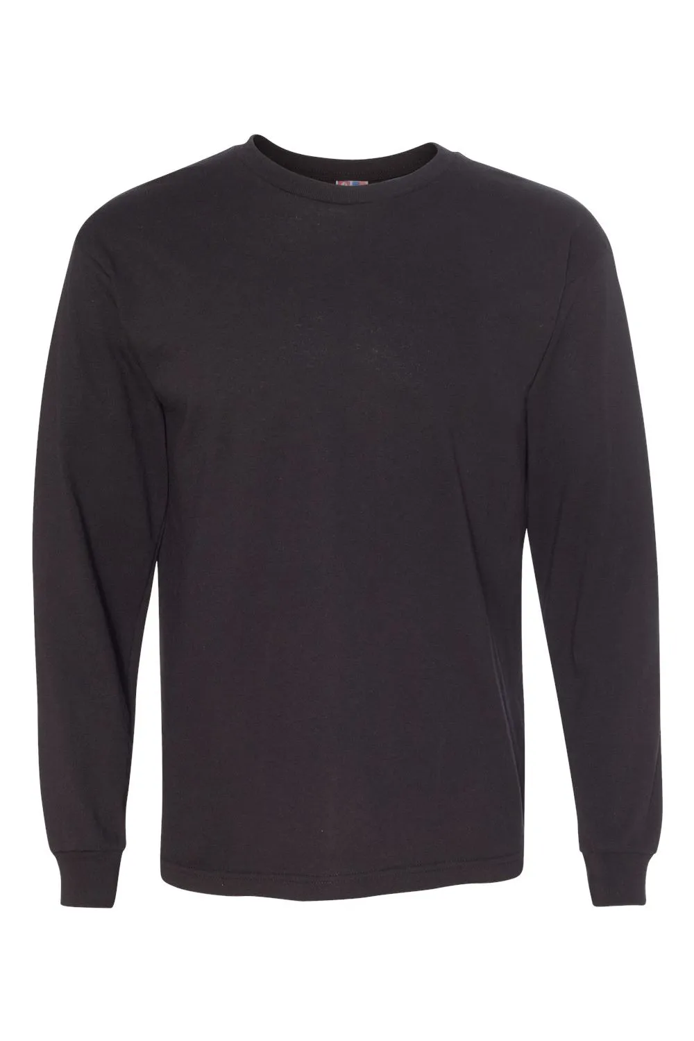 T-shirt col rond à manches longues pour hommes Bayside fabriqué aux États-Unis - Noir