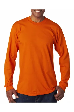 T-shirt à manches longues Bayside pour hommes fabriqué aux États-Unis - Orange vif