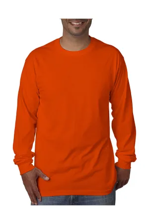 T-shirt à manches longues Bayside pour hommes fabriqué aux États-Unis - Orange vif