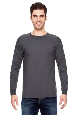 T-shirt col rond à manches longues pour hommes Bayside fabriqué aux États-Unis - Gris anthracite