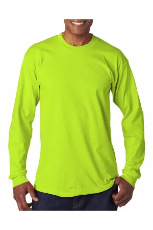 T-shirt à manches longues Bayside pour hommes fabriqué aux États-Unis - Vert lime