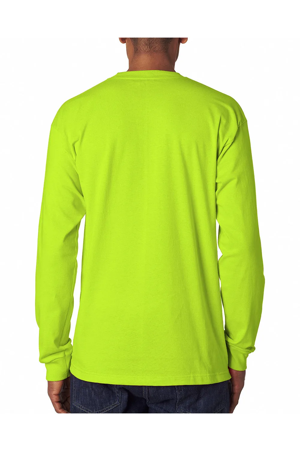T-shirt à manches longues Bayside pour hommes fabriqué aux États-Unis - Vert lime