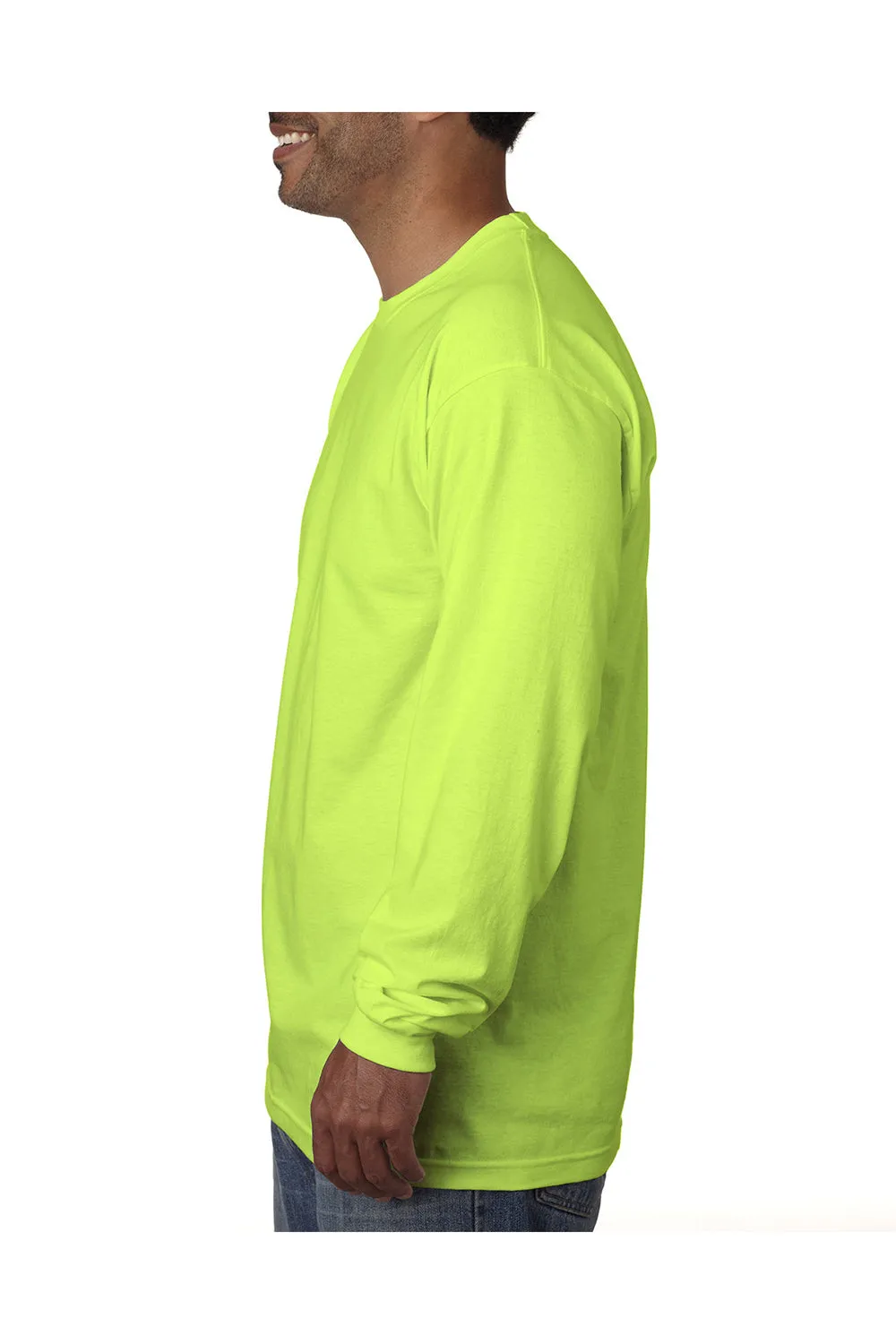 T-shirt à manches longues pour hommes Bayside fabriqué aux États-Unis - Vert lime