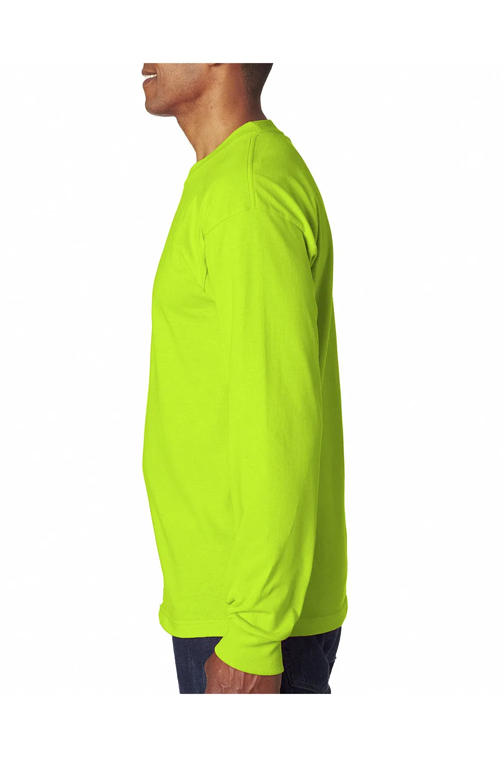 T-shirt à manches longues Bayside pour hommes fabriqué aux États-Unis - Vert lime
