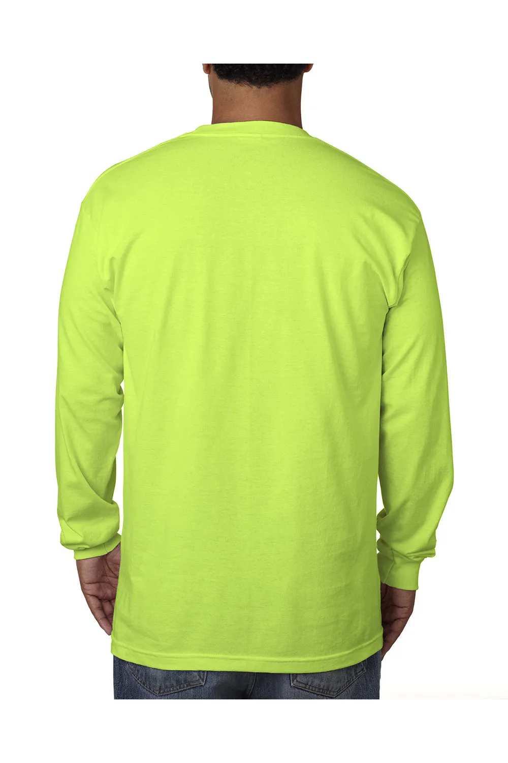 T-shirt à manches longues pour hommes Bayside fabriqué aux États-Unis - Vert lime