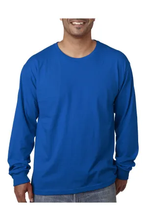 T-shirt col rond manches longues pour hommes Bayside fabriqué aux États-Unis - Bleu royal