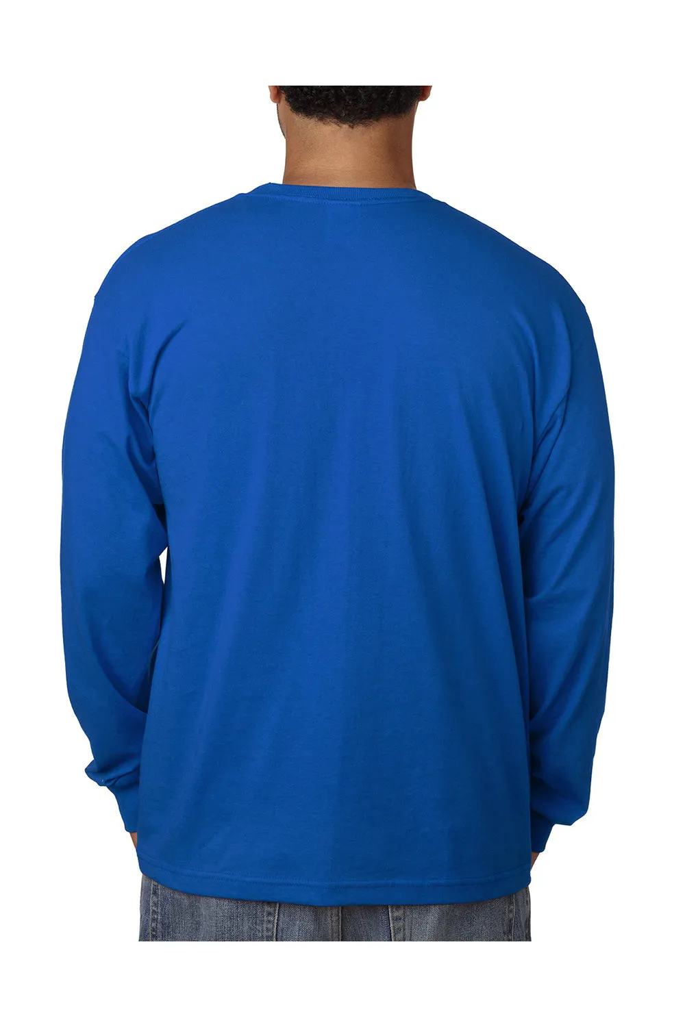 T-shirt col rond manches longues pour hommes Bayside fabriqué aux États-Unis - Bleu royal