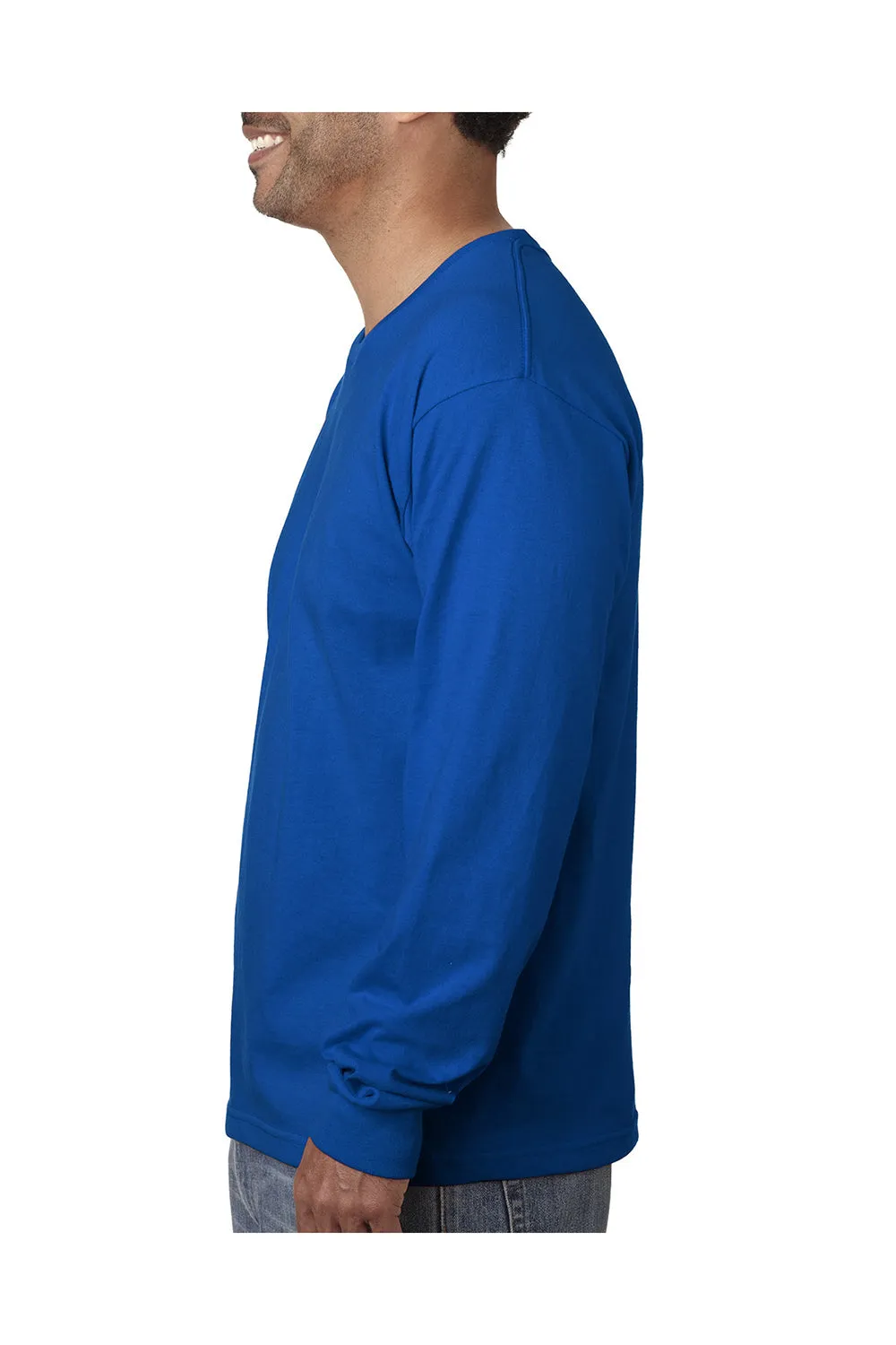 T-shirt col rond manches longues pour hommes Bayside fabriqué aux États-Unis - Bleu royal