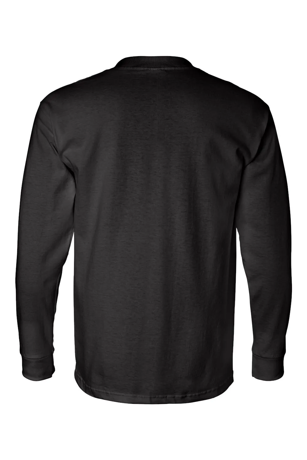 T-shirt à manches longues pour hommes Bayside fabriqué aux USA avec poche - Noir