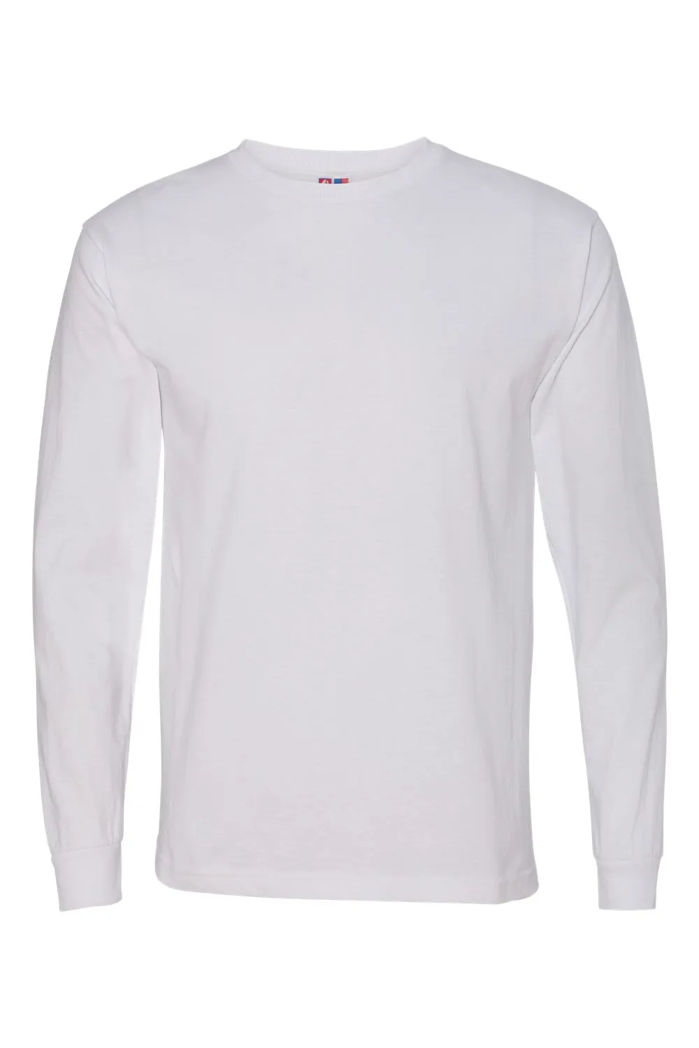 T-shirt à manches longues pour hommes Bayside fabriqué aux États-Unis - Blanc