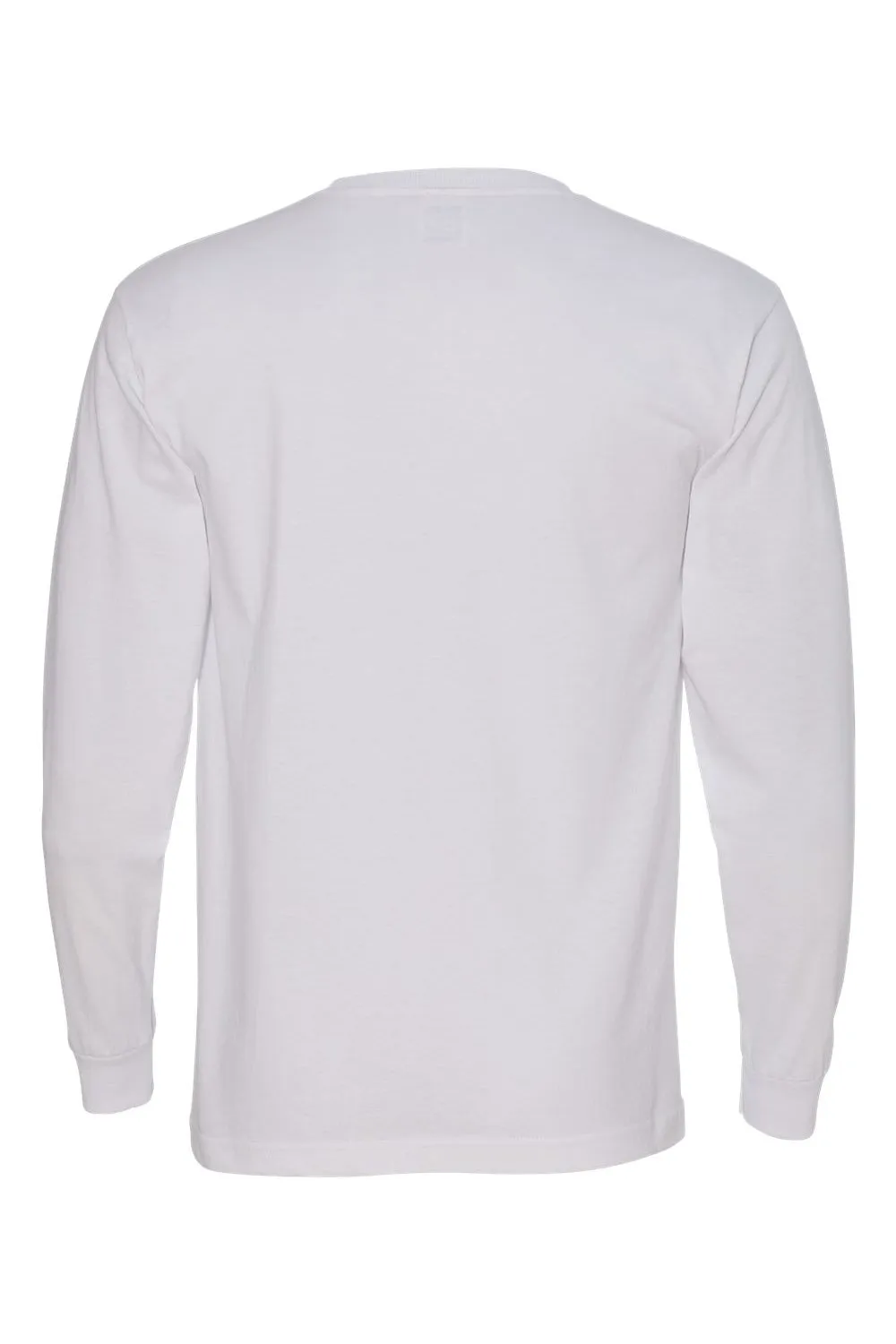 T-shirt à manches longues pour hommes Bayside fabriqué aux États-Unis - Blanc